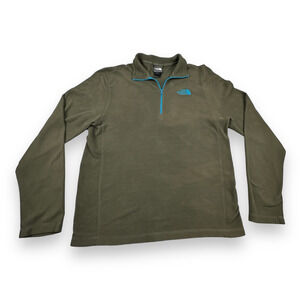 North Face Sweater Adult MEDIUM Olive Green TKA 100 Glacier Sweatshirt Pullover